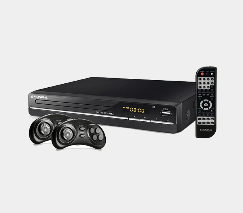 DVD Player Mondial Game Star II D-14 com Karaokê, Função Game, Entrada USB e Ripping